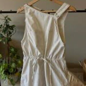 Zara asymmetrical cream mini dress - like new- reconstructed size S - frayed hem